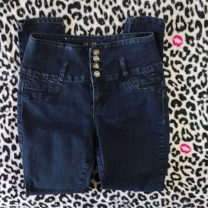 M.Michael High Rise Fly Button Stretch Skinny Jeans